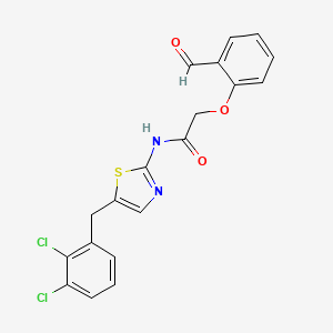 molecular formula C19H14Cl2N2O3S B4718748 N-[5-(2,3-dichlorobenzyl)-1,3-thiazol-2-yl]-2-(2-formylphenoxy)acetamide 