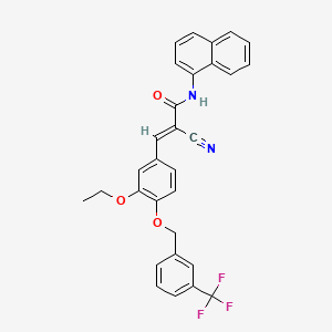 molecular formula C30H23F3N2O3 B4718751 2-cyano-3-(3-ethoxy-4-{[3-(trifluoromethyl)benzyl]oxy}phenyl)-N-1-naphthylacrylamide 