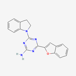 molecular formula C19H15N5O B4718765 4-(1-benzofuran-2-yl)-6-(2,3-dihydro-1H-indol-1-yl)-1,3,5-triazin-2-amine 