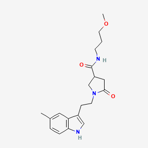 N-(3-methoxypropyl)-1-[2-(5-methyl-1H-indol-3-yl)ethyl]-5-oxo-3-pyrrolidinecarboxamide