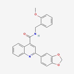 molecular formula C25H20N2O4 B4718783 2-(1,3-benzodioxol-5-yl)-N-(2-methoxybenzyl)-4-quinolinecarboxamide 