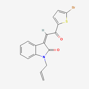 molecular formula C17H12BrNO2S B4718792 1-allyl-3-[2-(5-bromo-2-thienyl)-2-oxoethylidene]-1,3-dihydro-2H-indol-2-one 