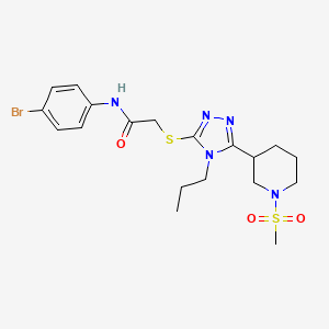 molecular formula C19H26BrN5O3S2 B4718809 N-(4-bromophenyl)-2-({5-[1-(methylsulfonyl)-3-piperidinyl]-4-propyl-4H-1,2,4-triazol-3-yl}thio)acetamide 