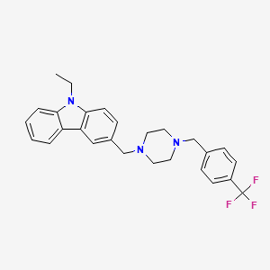 molecular formula C27H28F3N3 B4718818 9-ethyl-3-({4-[4-(trifluoromethyl)benzyl]-1-piperazinyl}methyl)-9H-carbazole 