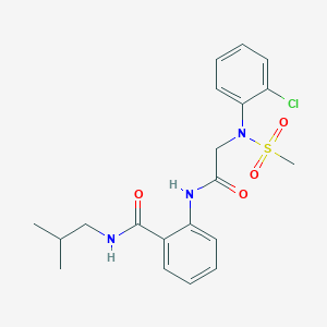 molecular formula C20H24ClN3O4S B4718875 2-{[N-(2-chlorophenyl)-N-(methylsulfonyl)glycyl]amino}-N-isobutylbenzamide 