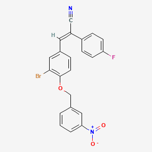 molecular formula C22H14BrFN2O3 B4718910 3-{3-bromo-4-[(3-nitrobenzyl)oxy]phenyl}-2-(4-fluorophenyl)acrylonitrile 