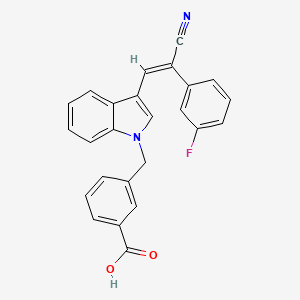 molecular formula C25H17FN2O2 B4718924 3-({3-[2-cyano-2-(3-fluorophenyl)vinyl]-1H-indol-1-yl}methyl)benzoic acid 