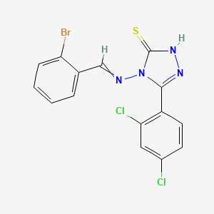 molecular formula C15H9BrCl2N4S B4718925 4-[(2-bromobenzylidene)amino]-5-(2,4-dichlorophenyl)-4H-1,2,4-triazole-3-thiol 