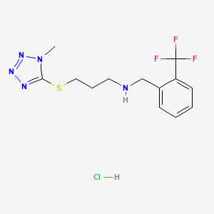 molecular formula C13H17ClF3N5S B4718939 {3-[(1-methyl-1H-tetrazol-5-yl)thio]propyl}[2-(trifluoromethyl)benzyl]amine hydrochloride 