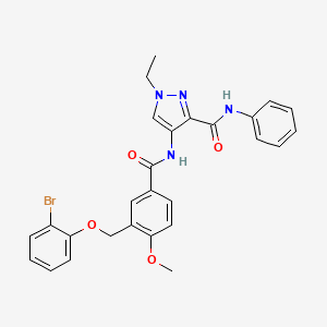 4-({3-[(2-bromophenoxy)methyl]-4-methoxybenzoyl}amino)-1-ethyl-N-phenyl-1H-pyrazole-3-carboxamide