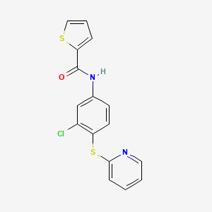 molecular formula C16H11ClN2OS2 B4718962 N-[3-chloro-4-(2-pyridinylthio)phenyl]-2-thiophenecarboxamide 