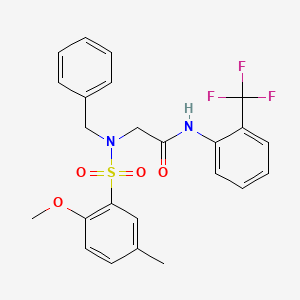 molecular formula C24H23F3N2O4S B4718976 N~2~-benzyl-N~2~-[(2-methoxy-5-methylphenyl)sulfonyl]-N~1~-[2-(trifluoromethyl)phenyl]glycinamide 