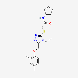 N-cyclopentyl-2-({5-[(2,4-dimethylphenoxy)methyl]-4-ethyl-4H-1,2,4-triazol-3-yl}thio)acetamide