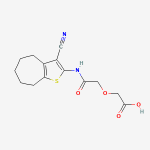 molecular formula C14H16N2O4S B4718993 {2-[(3-cyano-5,6,7,8-tetrahydro-4H-cyclohepta[b]thien-2-yl)amino]-2-oxoethoxy}acetic acid 