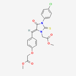 molecular formula C22H19ClN2O6S B4719024 methyl {3-(4-chlorophenyl)-5-[4-(2-methoxy-2-oxoethoxy)benzylidene]-4-oxo-2-thioxo-1-imidazolidinyl}acetate 