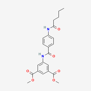 molecular formula C22H24N2O6 B4719032 dimethyl 5-{[4-(pentanoylamino)benzoyl]amino}isophthalate 