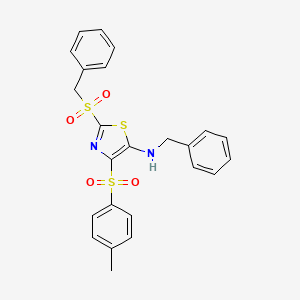 molecular formula C24H22N2O4S3 B4719035 N-benzyl-2-(benzylsulfonyl)-4-[(4-methylphenyl)sulfonyl]-1,3-thiazol-5-amine 