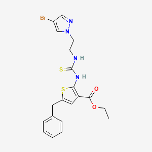 molecular formula C20H21BrN4O2S2 B4719149 ethyl 5-benzyl-2-[({[2-(4-bromo-1H-pyrazol-1-yl)ethyl]amino}carbonothioyl)amino]-3-thiophenecarboxylate 