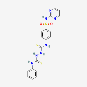 molecular formula C18H17N7O2S3 B4719159 N-phenyl-N'-{4-[(2-pyrimidinylamino)sulfonyl]phenyl}-1,2-hydrazinedicarbothioamide 