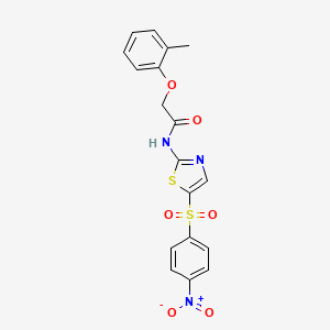 molecular formula C18H15N3O6S2 B4719177 2-(2-methylphenoxy)-N-{5-[(4-nitrophenyl)sulfonyl]-1,3-thiazol-2-yl}acetamide 