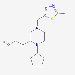 molecular formula C16H27N3OS B4719179 2-{1-cyclopentyl-4-[(2-methyl-1,3-thiazol-5-yl)methyl]-2-piperazinyl}ethanol 