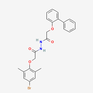 molecular formula C24H23BrN2O4 B4719185 2-(2-biphenylyloxy)-N'-[(4-bromo-2,6-dimethylphenoxy)acetyl]acetohydrazide 