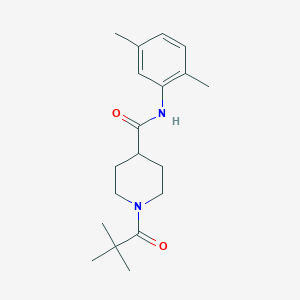 N-(2,5-dimethylphenyl)-1-(2,2-dimethylpropanoyl)-4-piperidinecarboxamide