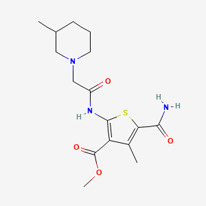 molecular formula C16H23N3O4S B4719208 methyl 5-(aminocarbonyl)-4-methyl-2-{[(3-methyl-1-piperidinyl)acetyl]amino}-3-thiophenecarboxylate 
