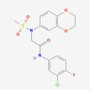 N~1~-(3-chloro-4-fluorophenyl)-N~2~-(2,3-dihydro-1,4-benzodioxin-6-yl)-N~2~-(methylsulfonyl)glycinamide