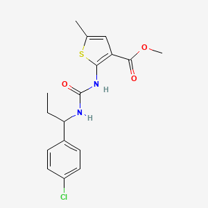 molecular formula C17H19ClN2O3S B4719232 methyl 2-[({[1-(4-chlorophenyl)propyl]amino}carbonyl)amino]-5-methyl-3-thiophenecarboxylate 