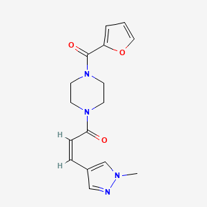 molecular formula C16H18N4O3 B4719239 1-(2-furoyl)-4-[3-(1-methyl-1H-pyrazol-4-yl)acryloyl]piperazine 