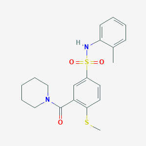 molecular formula C20H24N2O3S2 B4719249 N-(2-methylphenyl)-4-(methylthio)-3-(1-piperidinylcarbonyl)benzenesulfonamide 