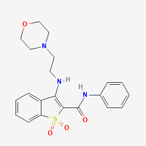molecular formula C21H23N3O4S B4719286 3-{[2-(4-morpholinyl)ethyl]amino}-N-phenyl-1-benzothiophene-2-carboxamide 1,1-dioxide 