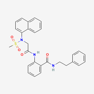 molecular formula C28H27N3O4S B4719323 2-{[N-(methylsulfonyl)-N-1-naphthylglycyl]amino}-N-(2-phenylethyl)benzamide 