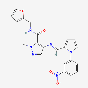 N-(2-furylmethyl)-1-methyl-4-({[1-(3-nitrophenyl)-1H-pyrrol-2-yl]methylene}amino)-1H-pyrazole-5-carboxamide