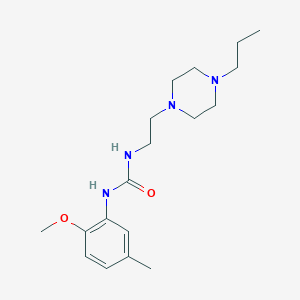 molecular formula C18H30N4O2 B4719350 N-(2-methoxy-5-methylphenyl)-N'-[2-(4-propyl-1-piperazinyl)ethyl]urea 