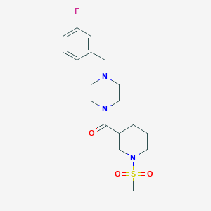 molecular formula C18H26FN3O3S B4719372 1-(3-fluorobenzyl)-4-{[1-(methylsulfonyl)-3-piperidinyl]carbonyl}piperazine 