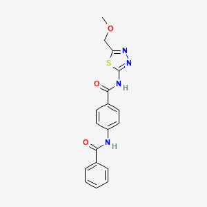 molecular formula C18H16N4O3S B4719400 4-(benzoylamino)-N-[5-(methoxymethyl)-1,3,4-thiadiazol-2-yl]benzamide 