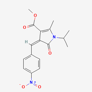 molecular formula C17H18N2O5 B4719405 methyl 1-isopropyl-2-methyl-4-(4-nitrobenzylidene)-5-oxo-4,5-dihydro-1H-pyrrole-3-carboxylate 