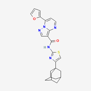 molecular formula C24H23N5O2S B4719414 N-[4-(1-adamantyl)-1,3-thiazol-2-yl]-7-(2-furyl)pyrazolo[1,5-a]pyrimidine-3-carboxamide 