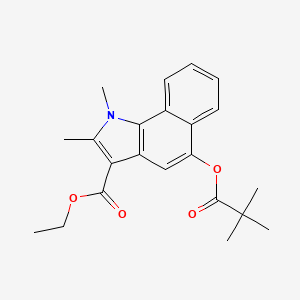 molecular formula C22H25NO4 B4719430 ethyl 5-[(2,2-dimethylpropanoyl)oxy]-1,2-dimethyl-1H-benzo[g]indole-3-carboxylate 