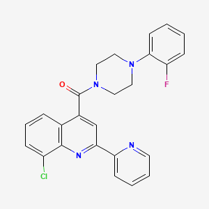 molecular formula C25H20ClFN4O B4719441 8-chloro-4-{[4-(2-fluorophenyl)-1-piperazinyl]carbonyl}-2-(2-pyridinyl)quinoline 