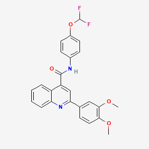 molecular formula C25H20F2N2O4 B4719475 N-[4-(difluoromethoxy)phenyl]-2-(3,4-dimethoxyphenyl)-4-quinolinecarboxamide 