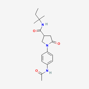molecular formula C18H25N3O3 B4719477 1-[4-(acetylamino)phenyl]-N-(1,1-dimethylpropyl)-5-oxo-3-pyrrolidinecarboxamide 
