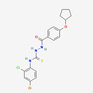 molecular formula C19H19BrClN3O2S B4719484 N-(4-bromo-2-chlorophenyl)-2-[4-(cyclopentyloxy)benzoyl]hydrazinecarbothioamide 