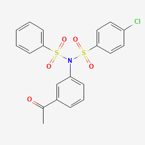 molecular formula C20H16ClNO5S2 B4719531 N-(3-acetylphenyl)-4-chloro-N-(phenylsulfonyl)benzenesulfonamide 