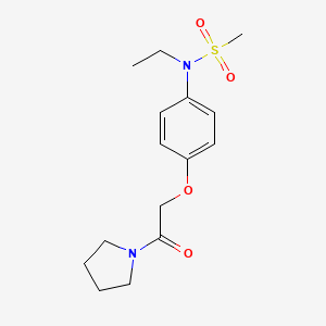 molecular formula C15H22N2O4S B4719546 N-ethyl-N-{4-[2-oxo-2-(1-pyrrolidinyl)ethoxy]phenyl}methanesulfonamide 