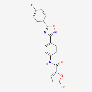 molecular formula C19H11BrFN3O3 B4719559 5-bromo-N-{4-[5-(4-fluorophenyl)-1,2,4-oxadiazol-3-yl]phenyl}-2-furamide 