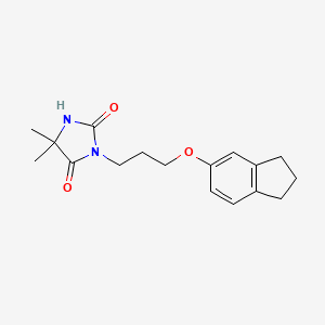 molecular formula C17H22N2O3 B4719573 3-[3-(2,3-dihydro-1H-inden-5-yloxy)propyl]-5,5-dimethyl-2,4-imidazolidinedione 