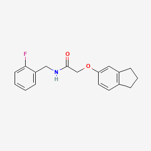 molecular formula C18H18FNO2 B4719579 2-(2,3-dihydro-1H-inden-5-yloxy)-N-(2-fluorobenzyl)acetamide 